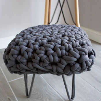 'Oberon' Handwoven Yarn Footstool, 5 of 9