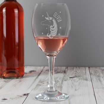 Personalised Wine Glass, Unicorn, 3 of 3