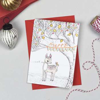 'Deer And Bird' Christmas Card, 2 of 3