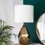Gold Faceted Table Lamp With A Large Shade, thumbnail 1 of 1