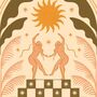 Sun Dancers, Bohemian Celestial Floral Art Print, thumbnail 2 of 3