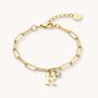 Gold Initial And Birthstone Paperclip Chain Bracelet, thumbnail 2 of 7