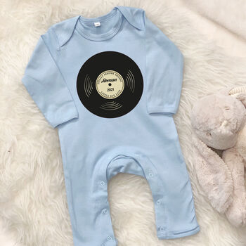'Totally Awesome Records' Personalised Baby Rompersuit, 7 of 8