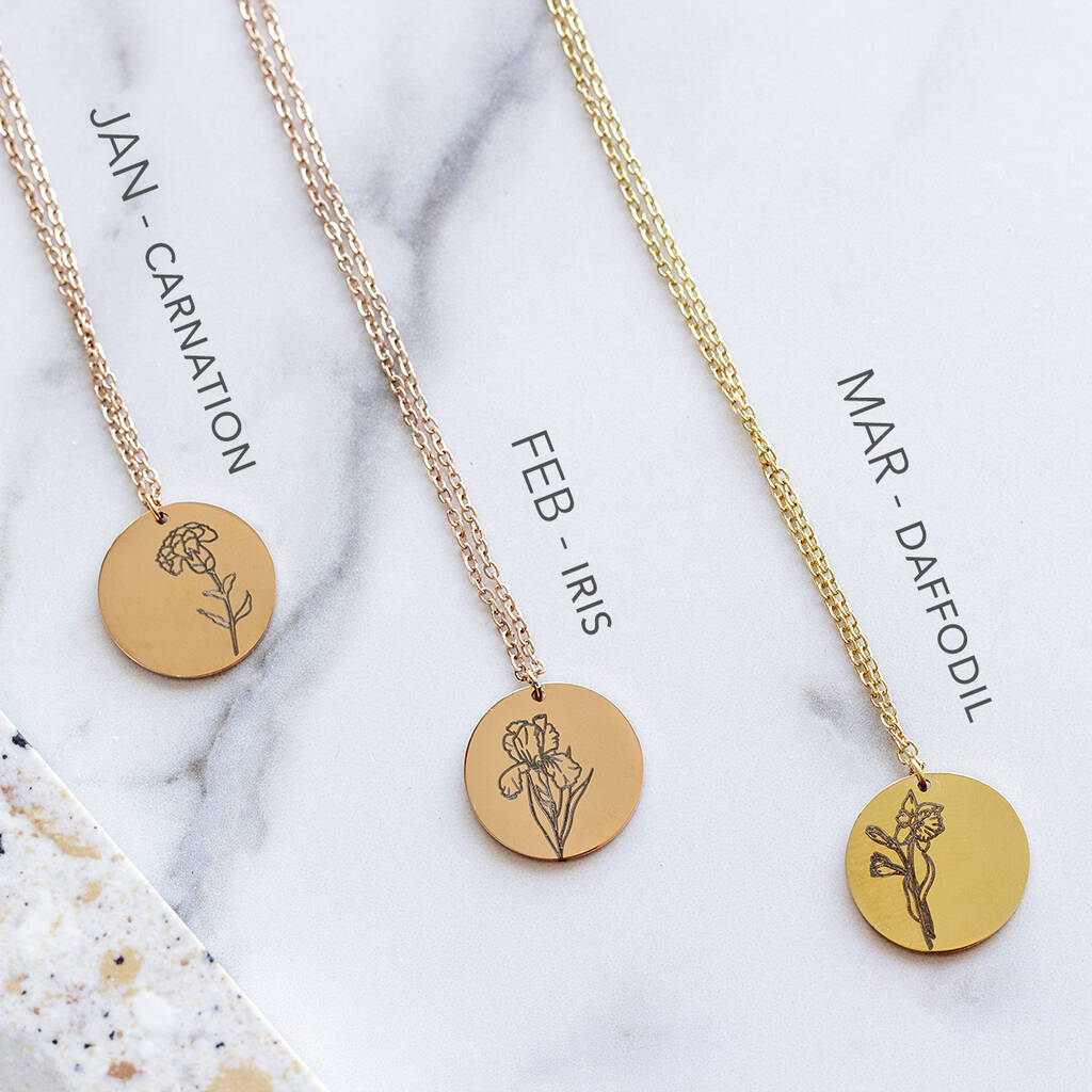 Flower Necklace Gifts for Friends I Miss You Dainty Gold Necklace Carnation Necklace