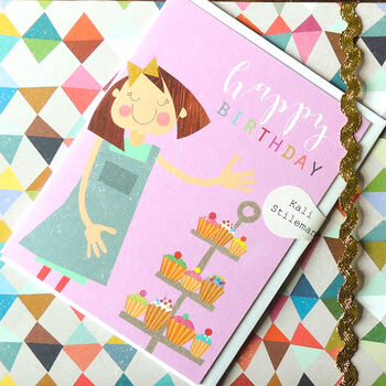 Mini Glittery Bake Off Birthday Card, 3 of 4