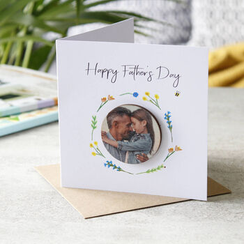 Happy Father's Day Wooden Photo Magnet Keepsake And Card, 2 of 3