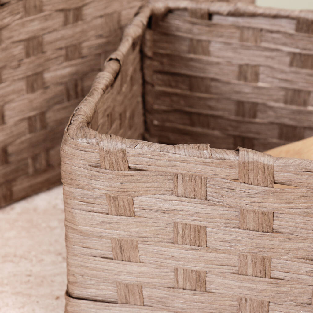 Set Of Three Hand Woven Home Storage Baskets By Dibor