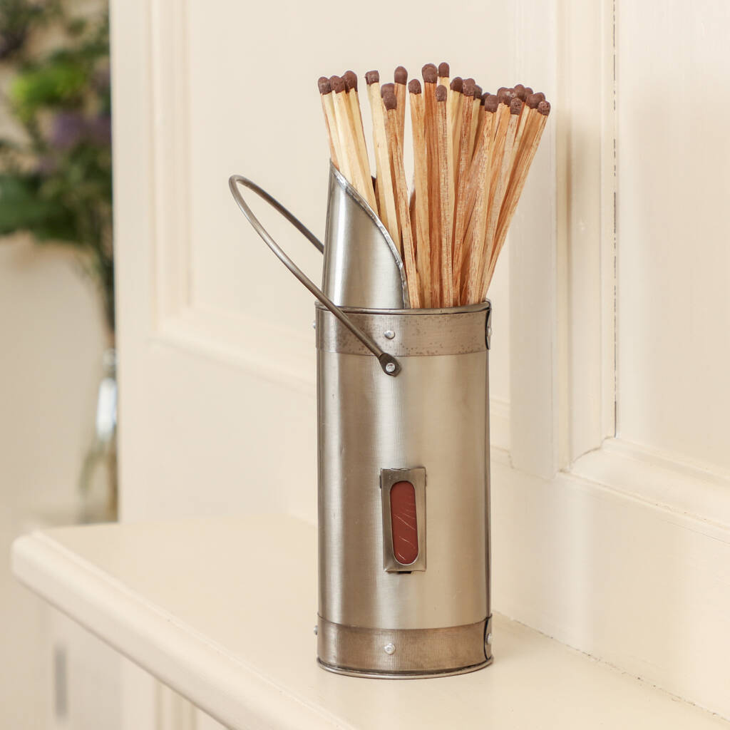 Long Fireside Matches Holder With Striker By Dibor