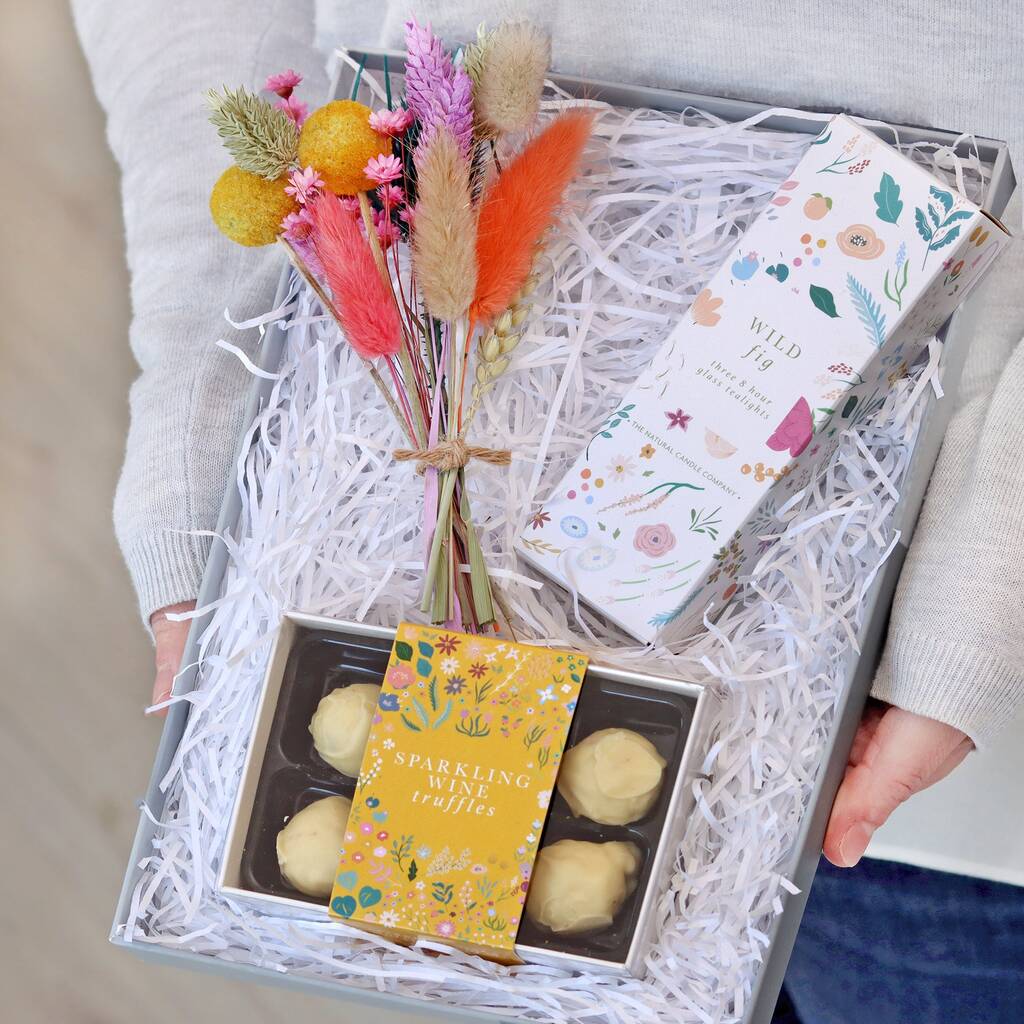 Celebration Colourful Letterbox Gift Set With Flowers By Letterbox