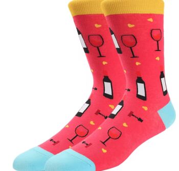 Bring Wine Novelty Fun Socks Size Five To Nine, 2 of 5