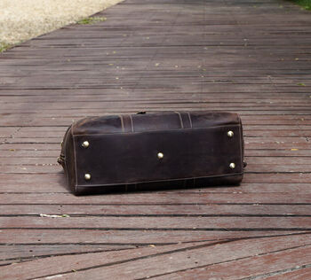 Genuine Leather Duffel Travel Bag, 4 of 7