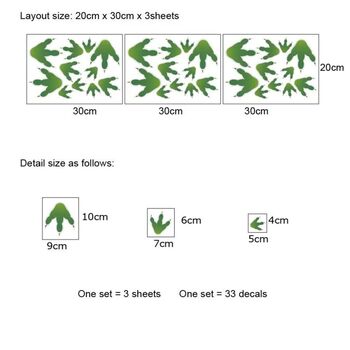 New! Green Dinosaur Footprints Removable Wall Stickers, 5 of 5