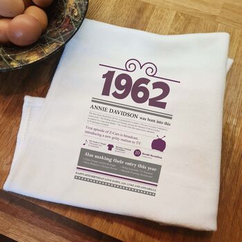 Personalised 60th Birthday Gift Microfibre Tea Towel, 2 of 7