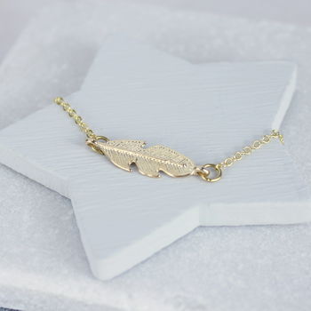 Personalised Gold Plated Feather Bracelet, 6 of 9