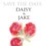 Red Rose Table Name Number Double Sided A5 Wedding Stationery, thumbnail 5 of 6