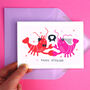 Personalised Lobster Wedding Celebration Card, thumbnail 3 of 6