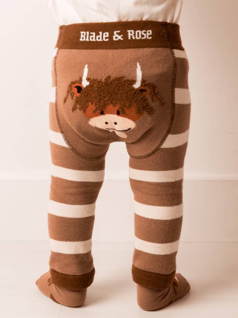 Neutral Highland Cow Leggings, 1 of 5