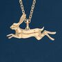 Hare Necklace In 18ct Gold Plated Sterling Silver, thumbnail 1 of 12