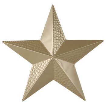 Gold Hammered Metal Star 35cm Christmas Decoration, 2 of 3