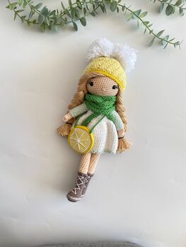 Handmade Crochet Dolls With Lemon Shaped Bag, 11 of 12