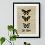 Be Kind Butterfly Art On Words Wall Art Print, thumbnail 4 of 4