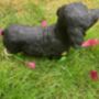 Dachshund Garden Ornament With Green Boots Sausage Dog, thumbnail 3 of 9