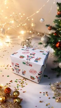 Secret Santa Christmas Wrapping Paper Sheets A3 Size X4, 3 of 4