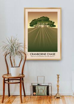 Cranbourne Chase Aonb Travel Poster Art Print, 5 of 8