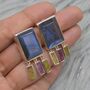 Labradorite, Raw Tourmaline Handmade Silver Earrings, thumbnail 6 of 9