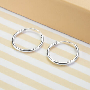 Sterling Silver 20mm Hoop Earrings, 2 of 4