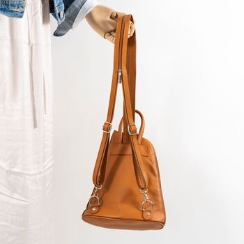 Caramel Soft Leather Small Backpack, 3 of 9