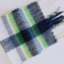 Personalised Chunky Navy Lime Check Hand Felt Scarf, thumbnail 3 of 12