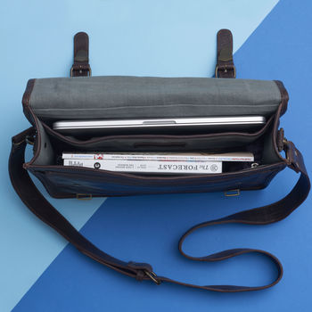 Leather Briefcase Messenger Bag, 5 of 6