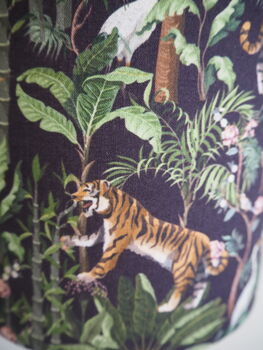 Jungle Print Lampshade With Cranes And Tigers, 7 of 10