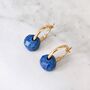 Lapis Lazuli Teardrop September Birthstone Earrings, Gold, thumbnail 3 of 5