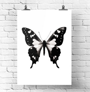 Black And White Butterfly Art Unframed Home Print, 4 of 7