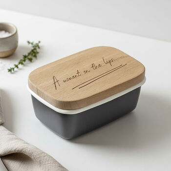 Farmhouse 'A Moment On The Lips' Enamel Butter Dish, 3 of 6