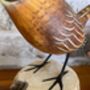 Hand Carved Wooden Wren Ornament Garden Bird Figurine, thumbnail 10 of 10