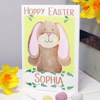Personalised Bunny Rabbit Hoppy Easter Card, 2 of 6