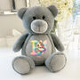 Personalised Fairy Alphabet Grey Plush Teddy Bear, thumbnail 3 of 10