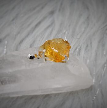 Raw Citrine Pendant On Sterling Silver Chain Neckace, 4 of 8