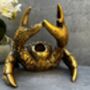Drunken Crab Wine Bottle Holder Aged Gold Freestanding, thumbnail 8 of 12
