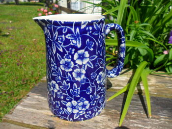 Half Pint Jug In Inglaze Blue Victorian Calico Design, 4 of 6
