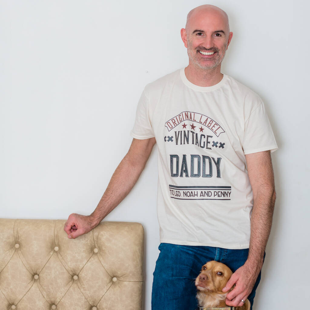 Personalised Men's Daddy T Shirt Vintage, 1 of 10