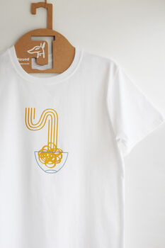 Noodle T Shirt With Ramen Bowl Graphic In Organic Cotton, 3 of 6