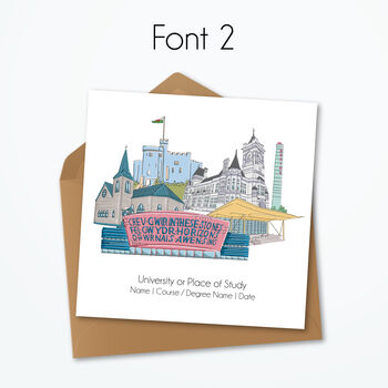 Personalised Cardiff Graduation Mug And Card Bundle, 5 of 6