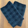 Mens Checked Knitted Lambswool Fingerless Mittens, thumbnail 4 of 5