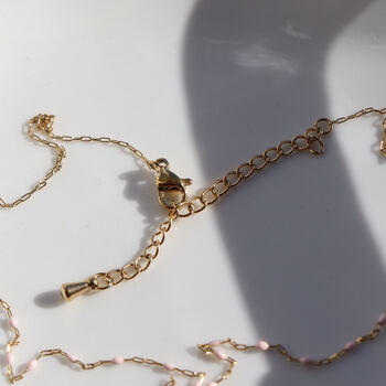 Rose Quartz Dainty Necklace With Gold Plated Chain, 6 of 8