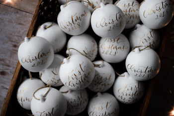Personalised Calligraphy Christmas Bauble, 3 of 4
