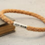 Mens Personalised Braided Cork Bracelet Natural, thumbnail 1 of 7